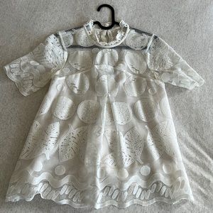 Anthropologie HD in Paris laced lemon top